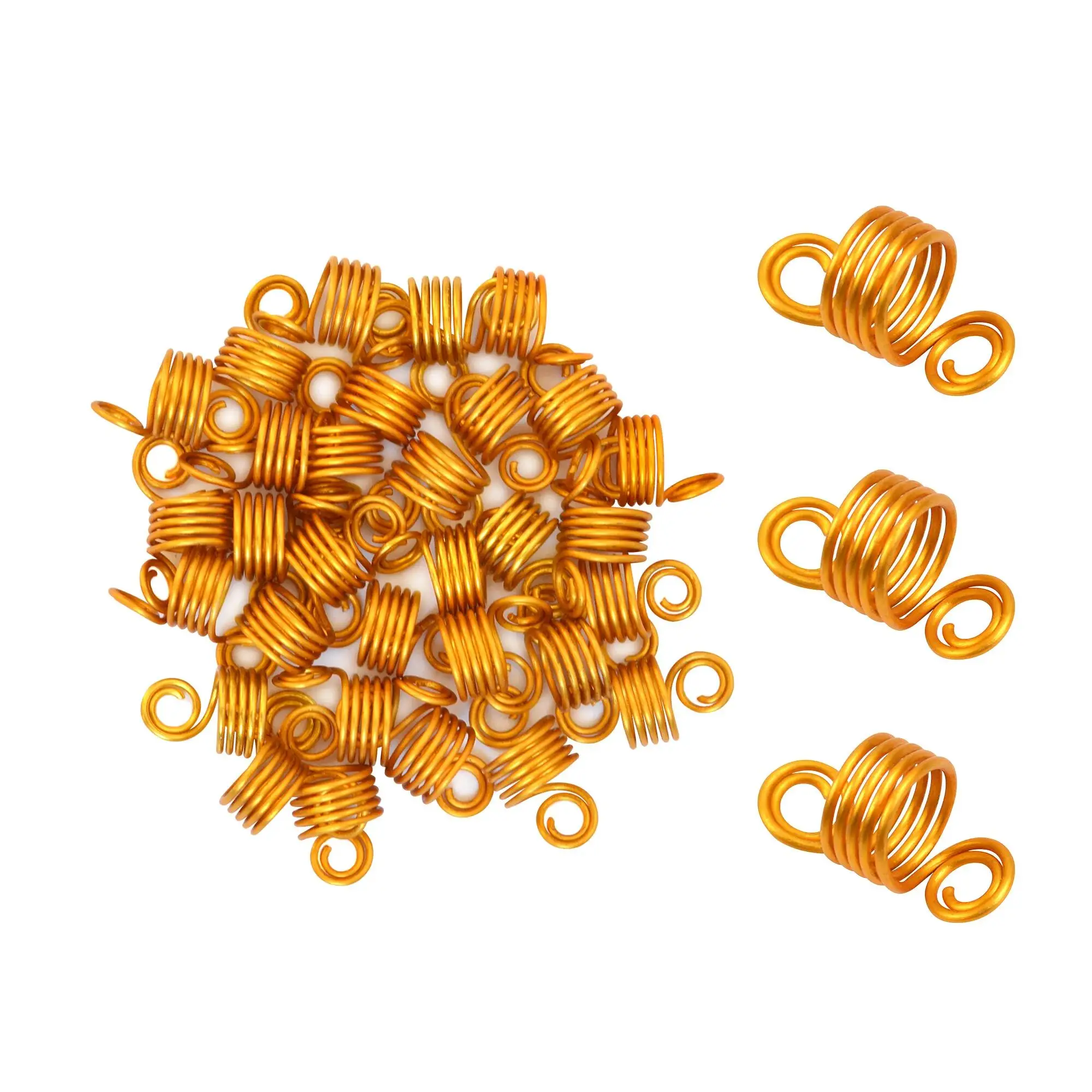 30 Pcs 5 Laps Spring Metal Cuffs Dread Locks  Dreadlocks Beads Hair Braid Rings for Women Hair Clips Accessories