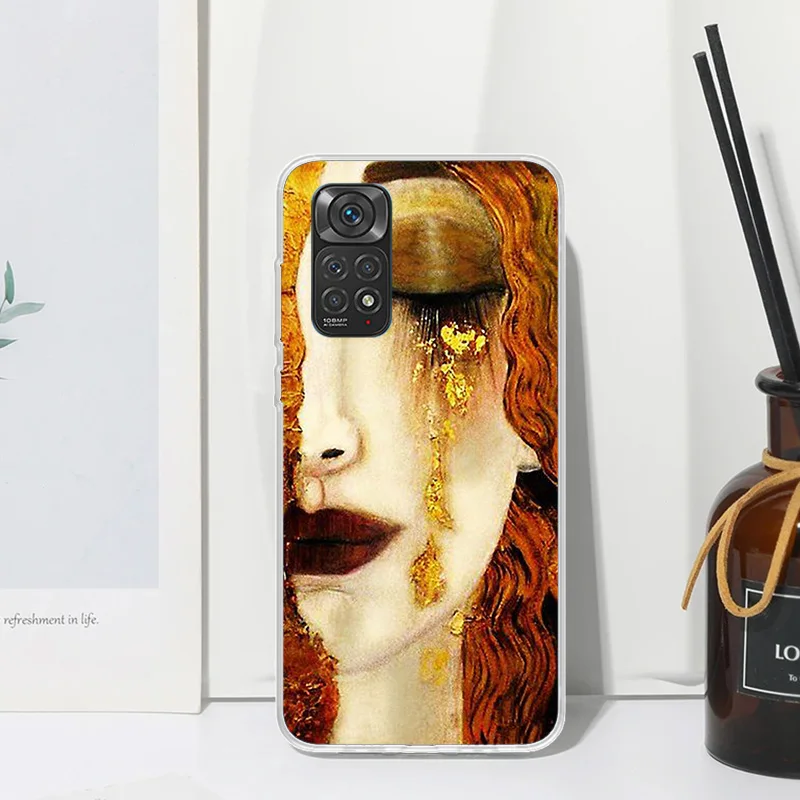 Kiss by Gustav Klimt Desig Phone Case For Xiaomi Redmi Note 13 14 12S 11S 10S 12 11E 10 Pro Plus 11T 9S 9 8T 8 7 Art Fundas Back image 2