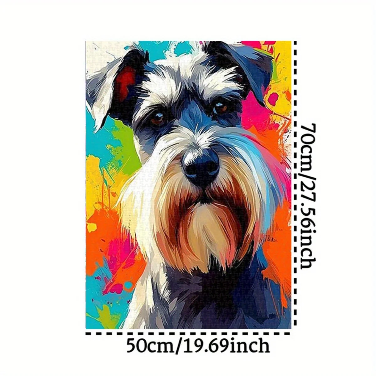 Puzzle artistico Schnauzer vibrante da 1.000 pezzi: gioco di intelligenza fai-da-te impegnativo per adulti e famiglie, migliora la coordinazione occhio-mano
