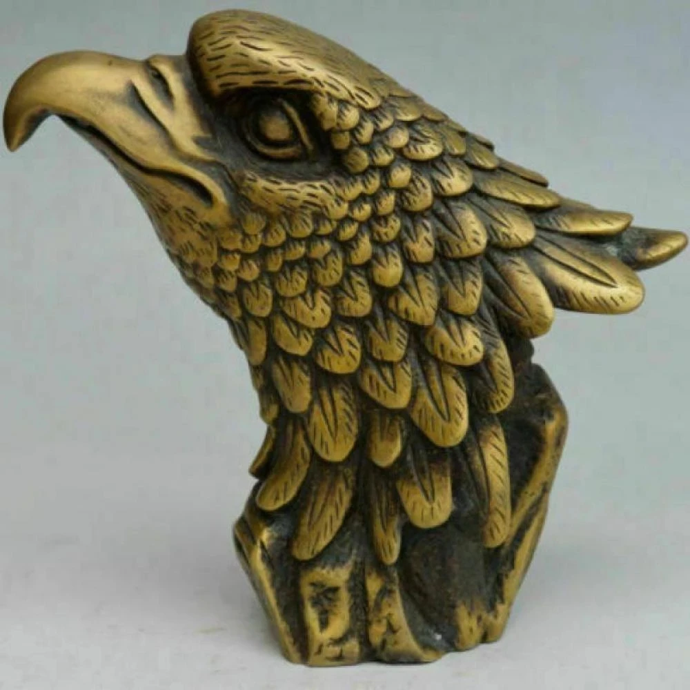 

Collectible Decorated Chinese Copper Carved Eagle Head Statue