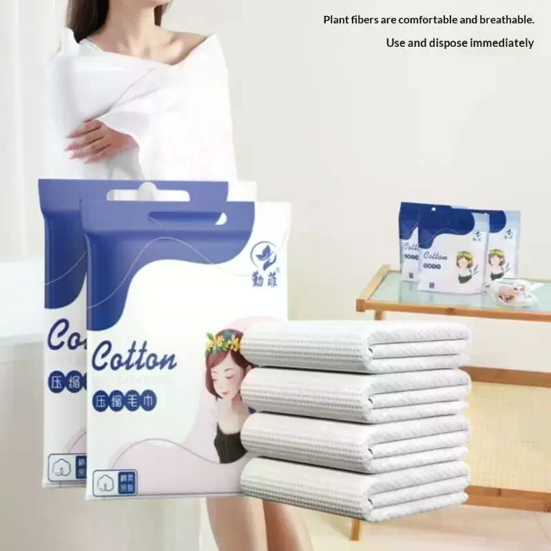 Compressed Disposable Cotton Towels Eco-Friendly Material Soft Portable Facial Cloths for Travel Camping Baby Care