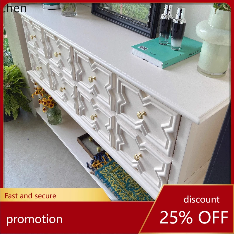 

HXL Solid Wood Entryway Cabinet Living Room Chest of Drawers Partition Screen Wall-Mounted Storage Rack