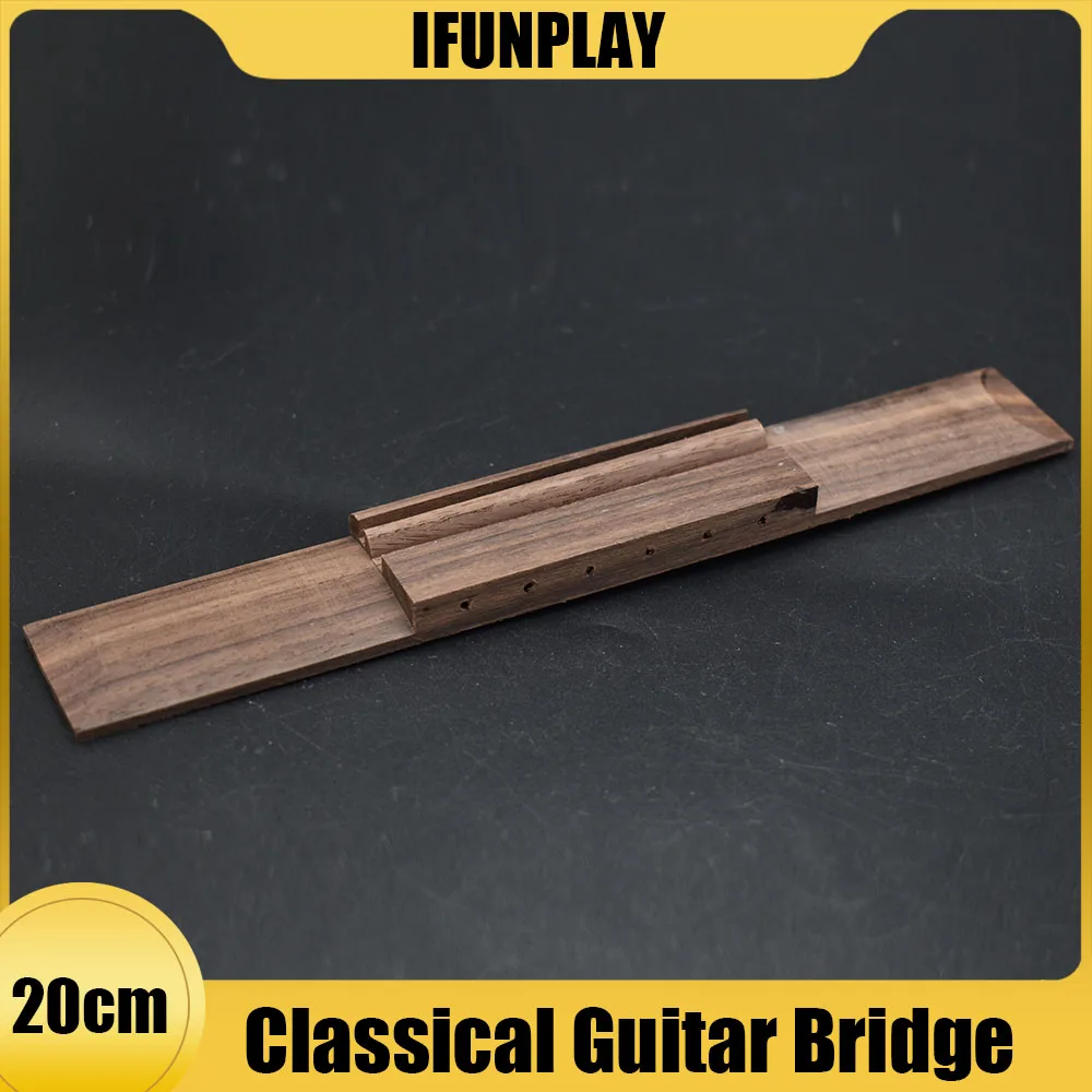 جسر خشبي كلاسيكي من خشب الورد ، أجزاء وإكسسوارات غيتار نايلون ، طول