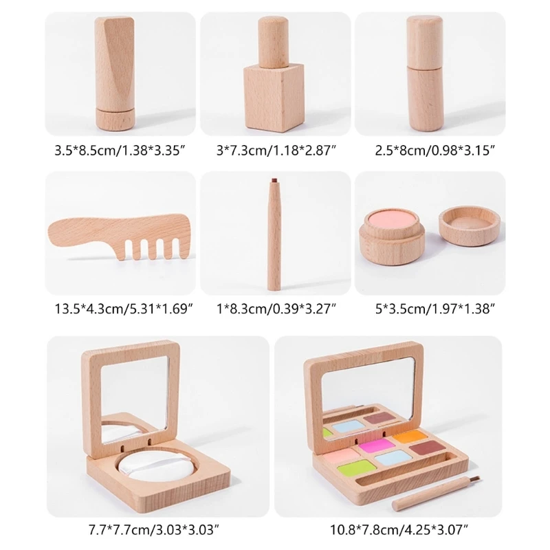 Kit de maquillage d'éducation précoce pour filles, outils habiles, jouet de maquillage en bois, gadgets pour médecins ou maquillage