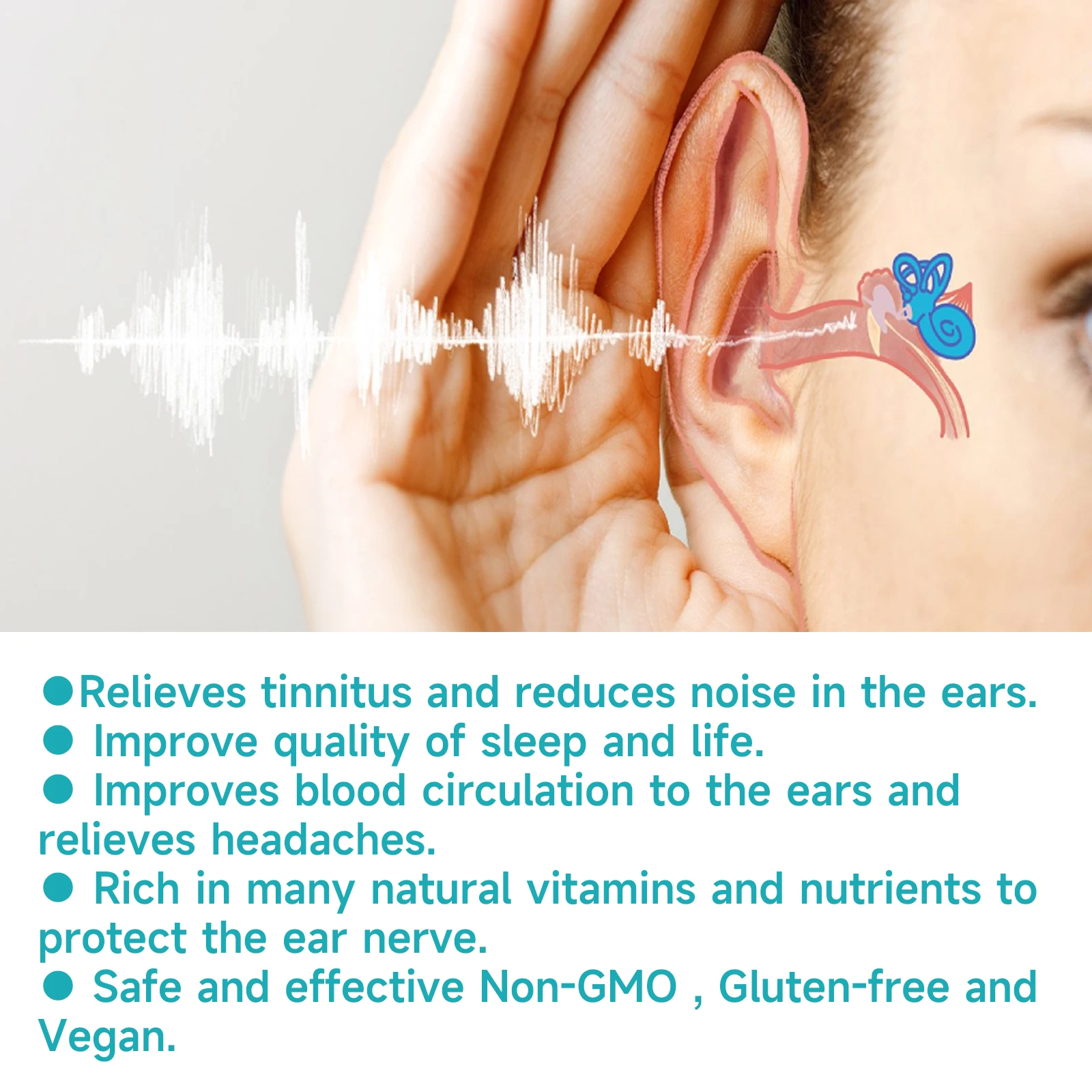 OUHOE Organic Ear Care Relief Tinnitus Back of Ear Discomfort Clean Ear Wax Ear Care Drops