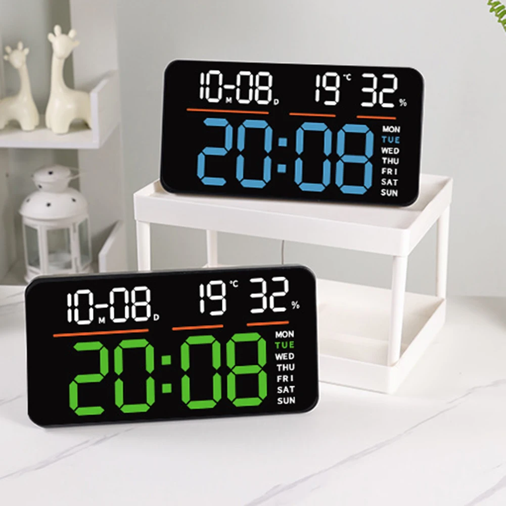 Digital Calendar Clock LED Digital Wall Clock Event Countdown Feature Stopwatch Function Customizable Dual Alarm Clock