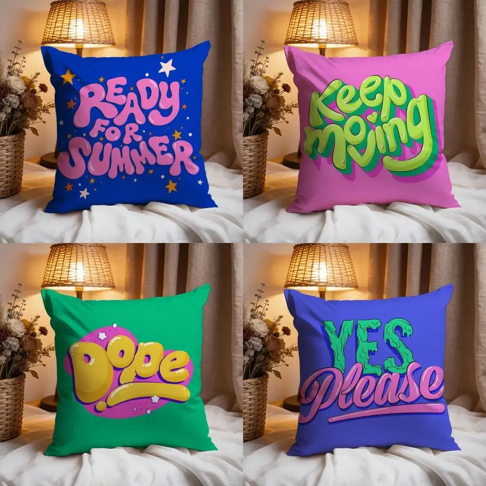 Art MMotivational Quote Cushion Cover Premium Comfort Reversible Pillow Cove -Two in One Design for Any Room & Car Interior