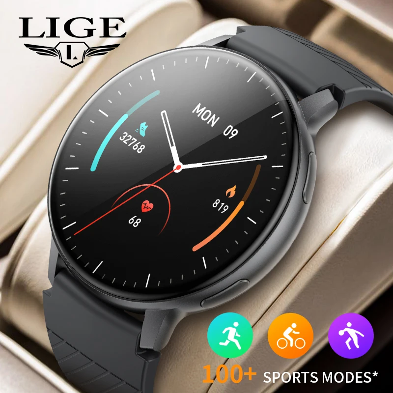 LIGE 2024 New Smart Watch Men Women Smartwatch Heart Rate Monitor Blood Oxygen Fitness Bracelet Gift For IOS Android Smartphones