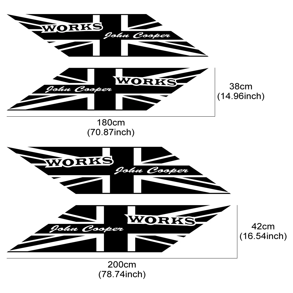ملصقات جانبية لباب السيارة مقاومة للماء ، ديكور فيلم فينيل ، إكسسوارات السيارة الخارجية ، ميني كوبر JCW ، R56 ، R50 ، F56 ، R53 ، R55 ، R60