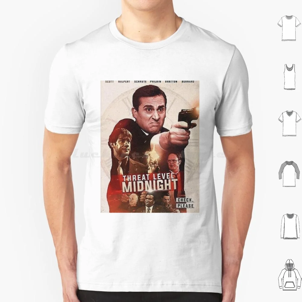 تي شيرت مستوى التهديد منتصف الليل 6xl قطن تي شيرت رائع مايكل