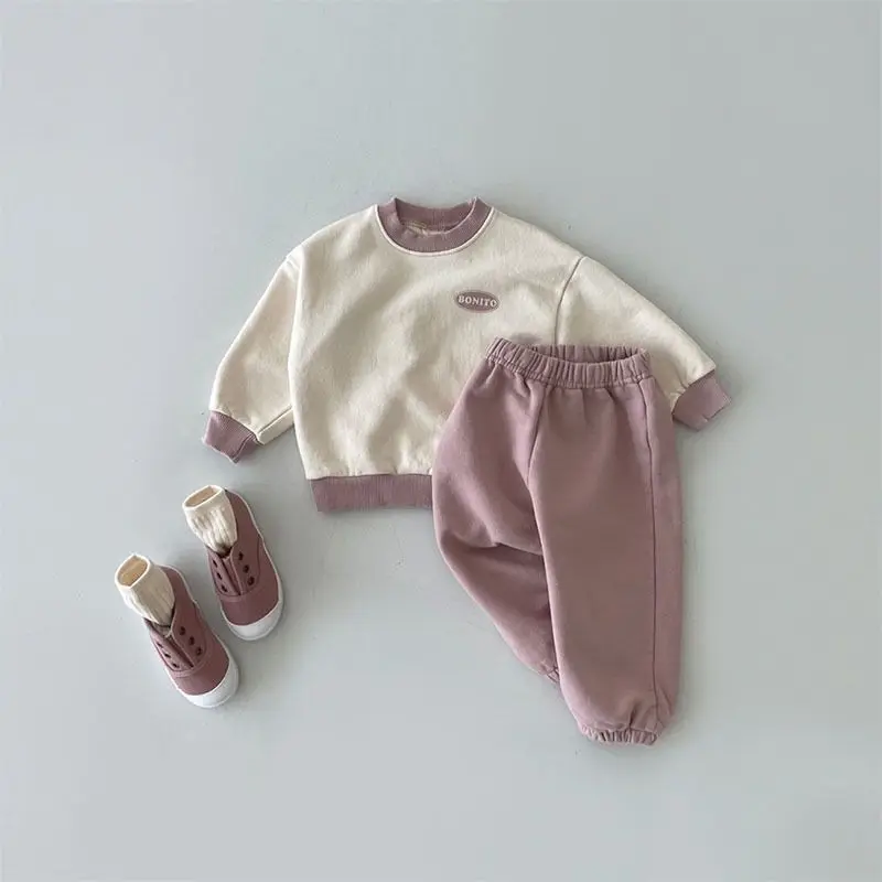 5033 Children's Sets Autumn Korean Baby Long Sleeve Set Fpr Boys Girls Sweater Pants 2 Pcs Toddler Girl Cothes Set