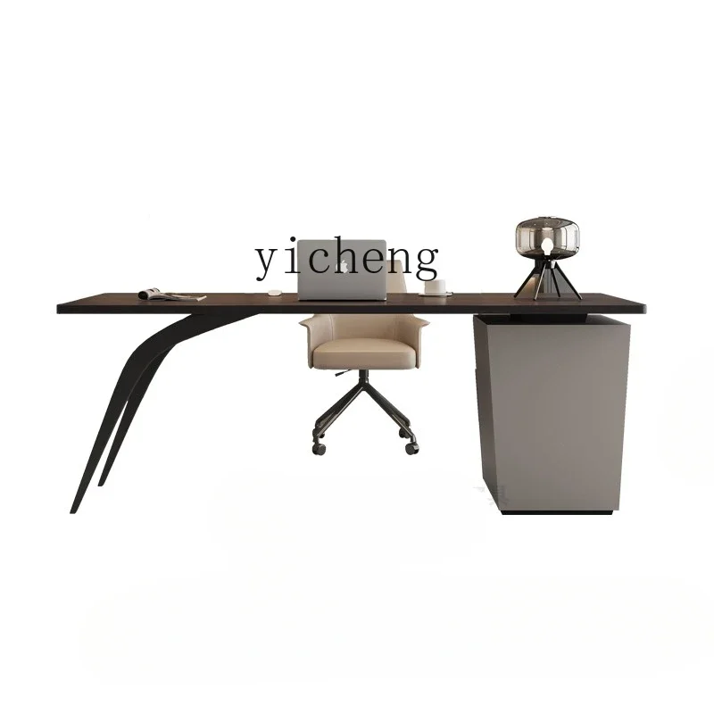 

Tqh Minimalist Modern Minimalist Boss Desk Home Smoked Desk Solid Wood Workbench Computer Desk