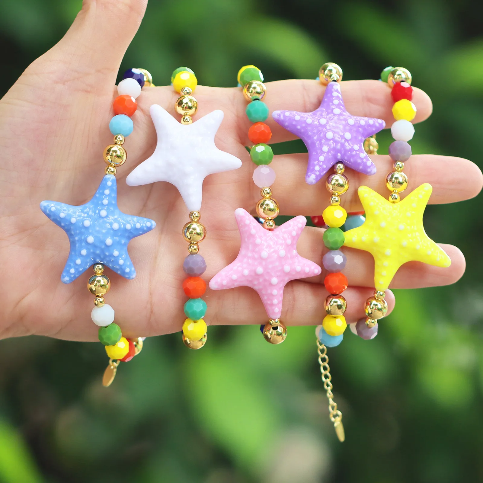 Böhmische Seestern-Perlenkette und Armband für Frauen, bunte Perlen-Strand-Ozean-Halskette, ästhetischer Sommer-Urlaubsschmuck, Geschenk – Detail 1