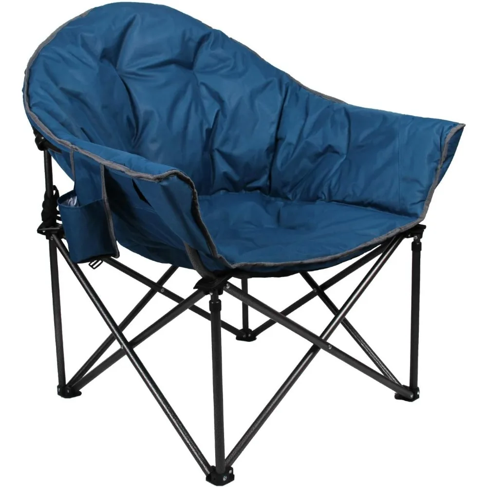 

Oversized Camping Chairs Padded Moon Round Chair Saucer Recliner with Folding Cup Holder and Carry Bag Freight free