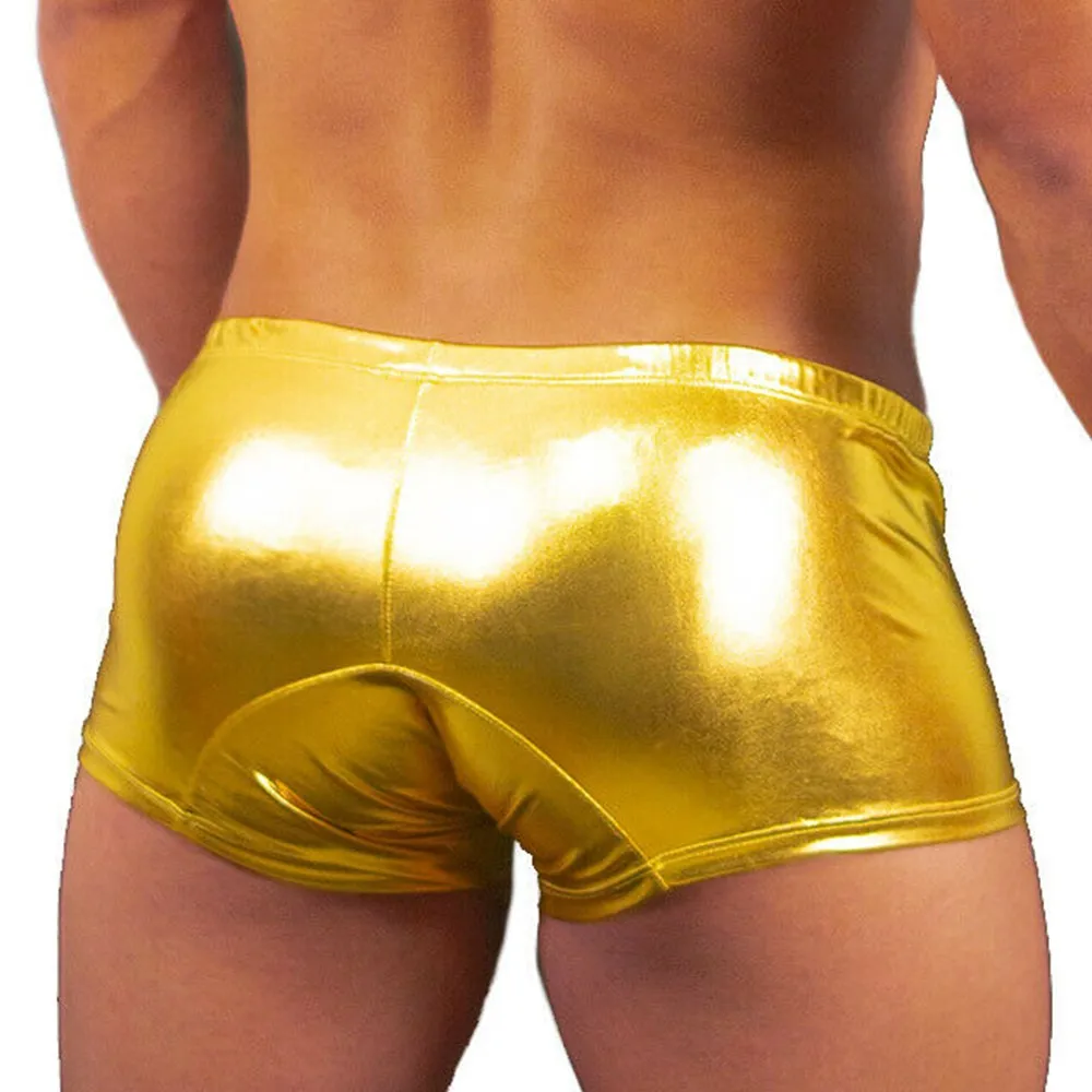 Bandage Underpants Boxer Briefs Clothes Men Polyurethane Leather Sexy Trunk Underwear Brand New Quality Suitable