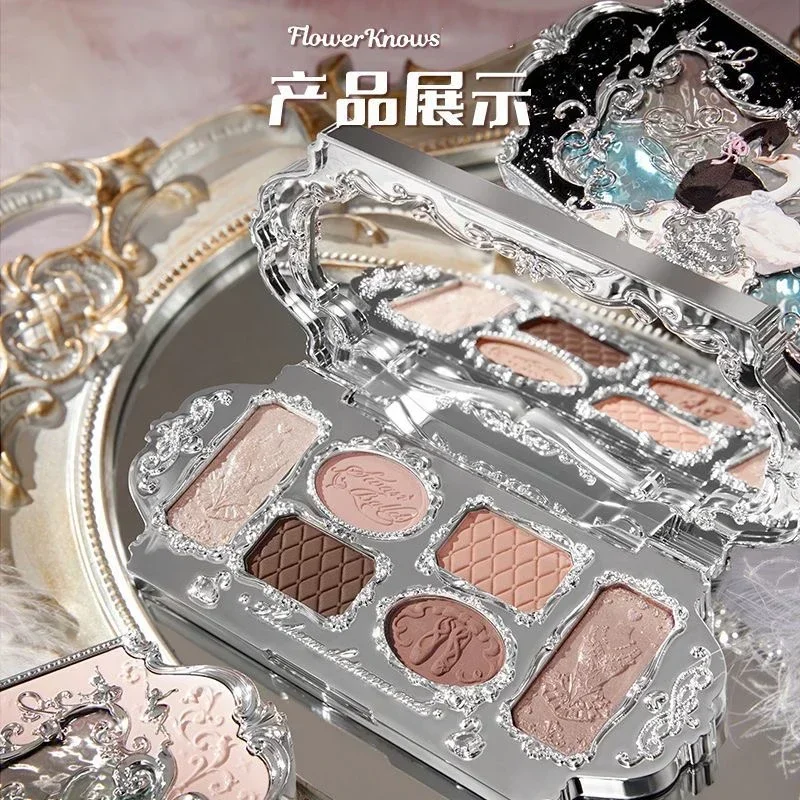 Flower Knows Palette di ombretti Matte Fine Shimmer Pearl Face Palette 6 colori Glitter Ombretto Swan Ballet