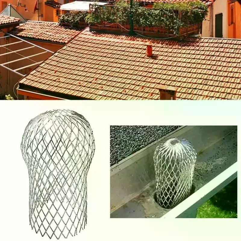 Metal Aluminum Filter Mesh Gutter Leaf Debris Mud Trap Guards Drain Pipe Cover Downpipe Guttering System Waterproof 1/2/4Pcs