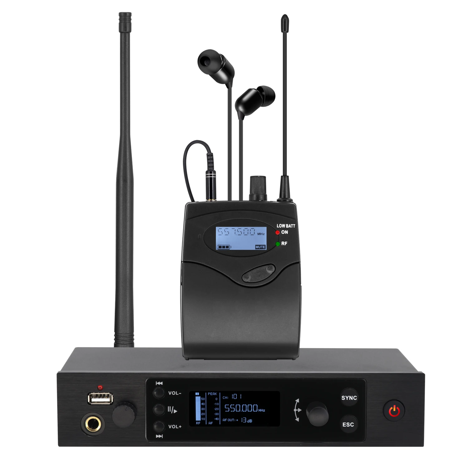 IEMG5 uhf wireless in ear monitoring system, single channel stage monitoring system, professional singer stage performance dj