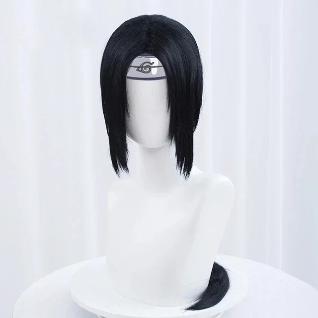 Anime Uchiha Itachi Cosplay Wig Itachi Uchiha Long Straight Black Heat Resistant Synthetic Hair Anime Cosplay Wigs