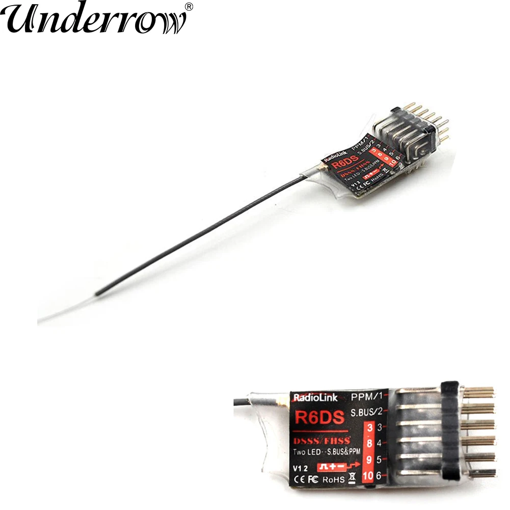 Penerima Radiolink R6DS 2.4G 6CH DSSS untuk Pemancar AT9 AT9S AT10 II