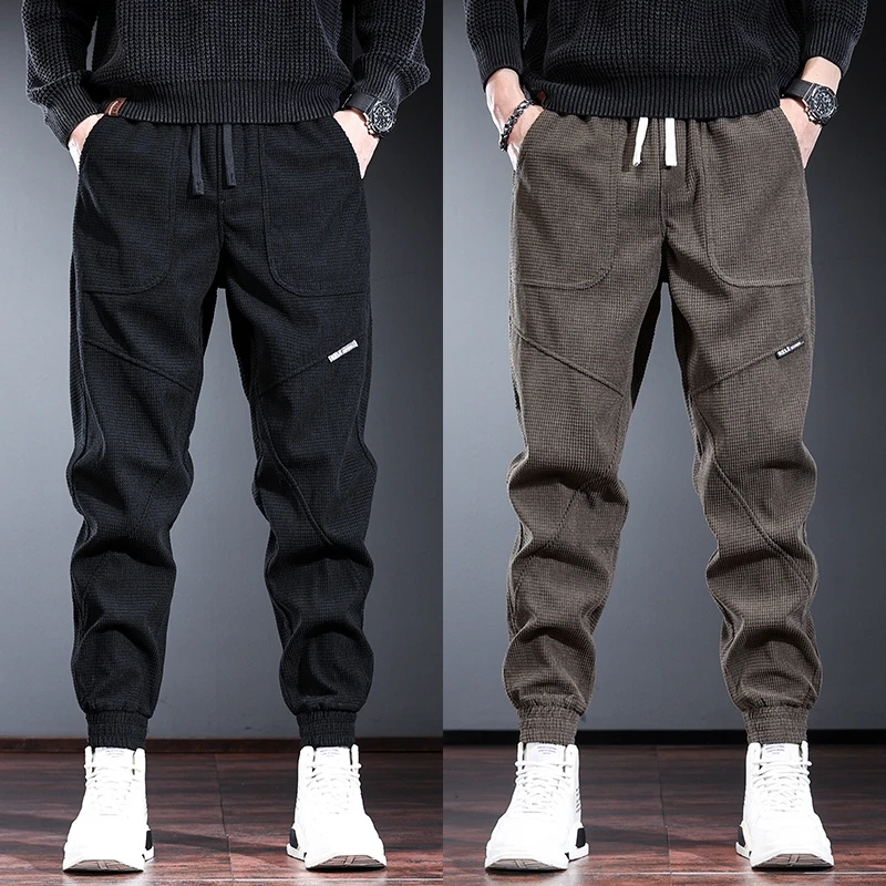

Men's Fce Lined Casual Pants Autumn Winter Warm Outdoor Wear Cuffed Workwear Large Size Sports Long Trousers American Sl...