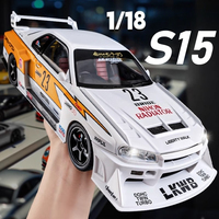 1:18 Scale GTR Skyline-S15 JAGUAR XE SV Project8 Car Model Toy Shock Absorption Sports Cars Models Supercar Kid Educational Toys