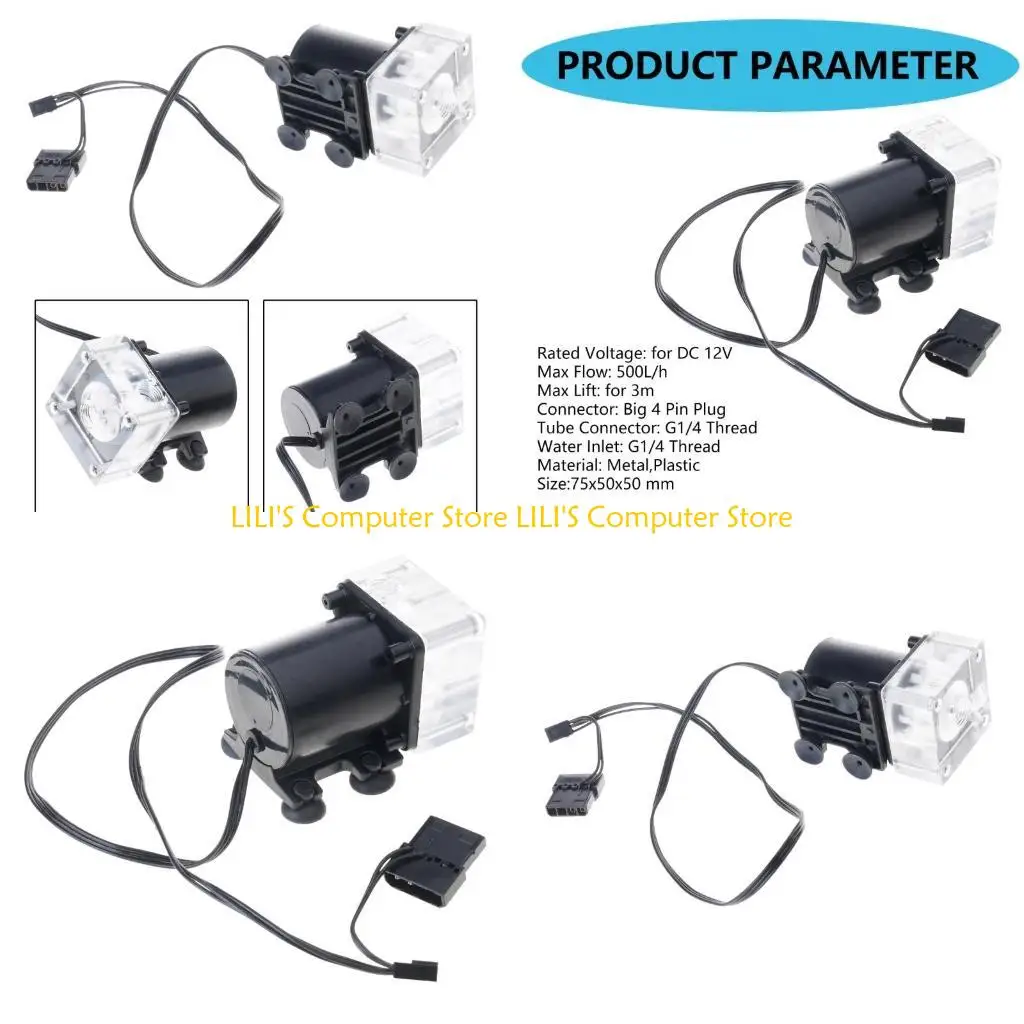 

A52B 12V G1/4 Super Silent 500L/h Low Noise Computer Water Cooling Cooler