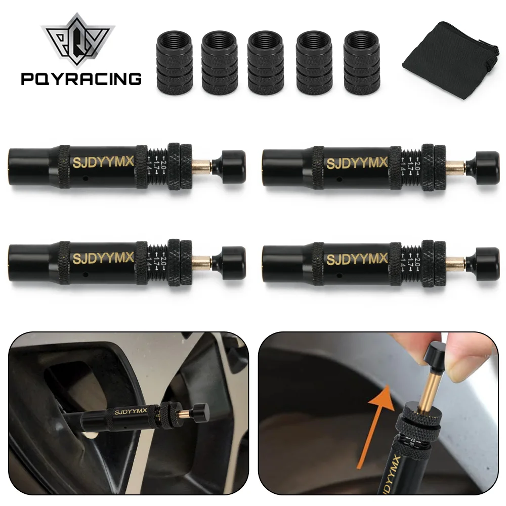 

Auto-Stop Tire Deflator Valve Kit (10-30 PSI) 4 PCS Screw-on Tyre Air Down Tool Vehicles Motorcycle Offroad 4x4 Tire Tools Set