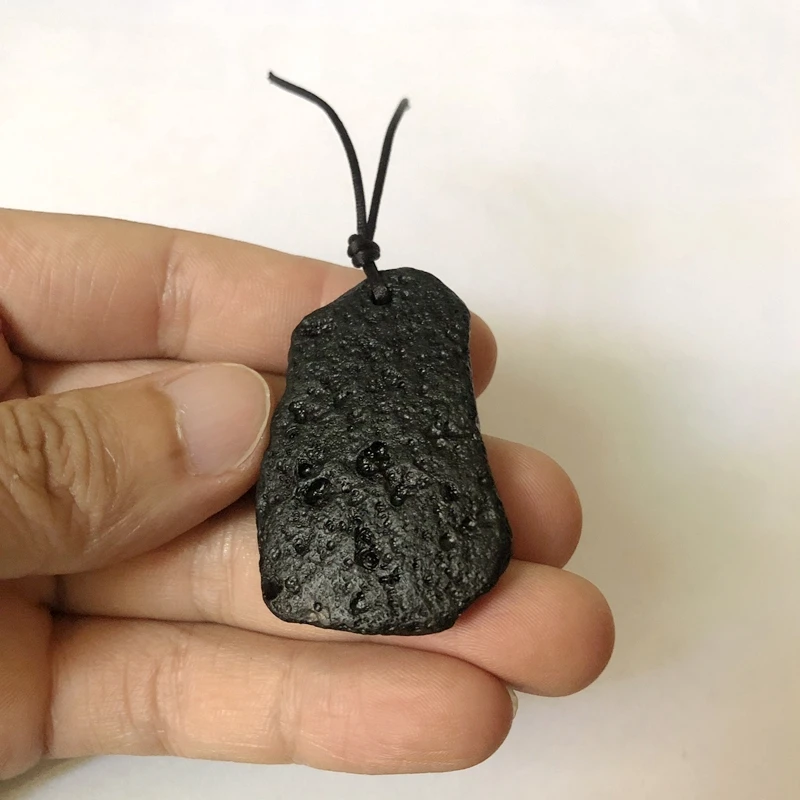 

Wholesale 2Pcs/lot Genuine Meteorolite Bead Pendant Irregular Shape,Natural Ceraunite Stone,35mm+