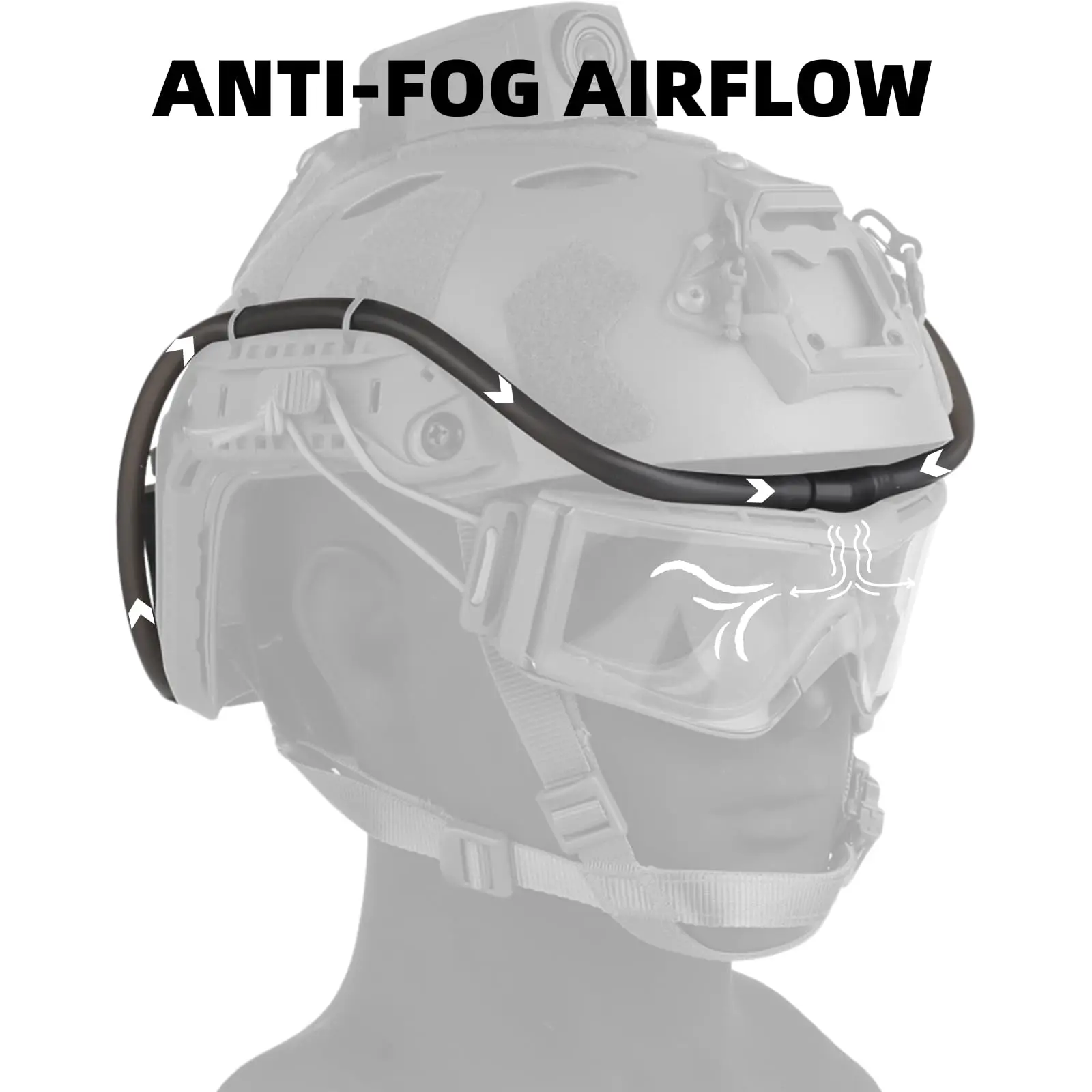 New Cordless Airsoft Goggles Defogger Defogging Fan Anti-fog Pump on Tactical Helmet or Caps for Safety Glasses with Rubber Seal view 3