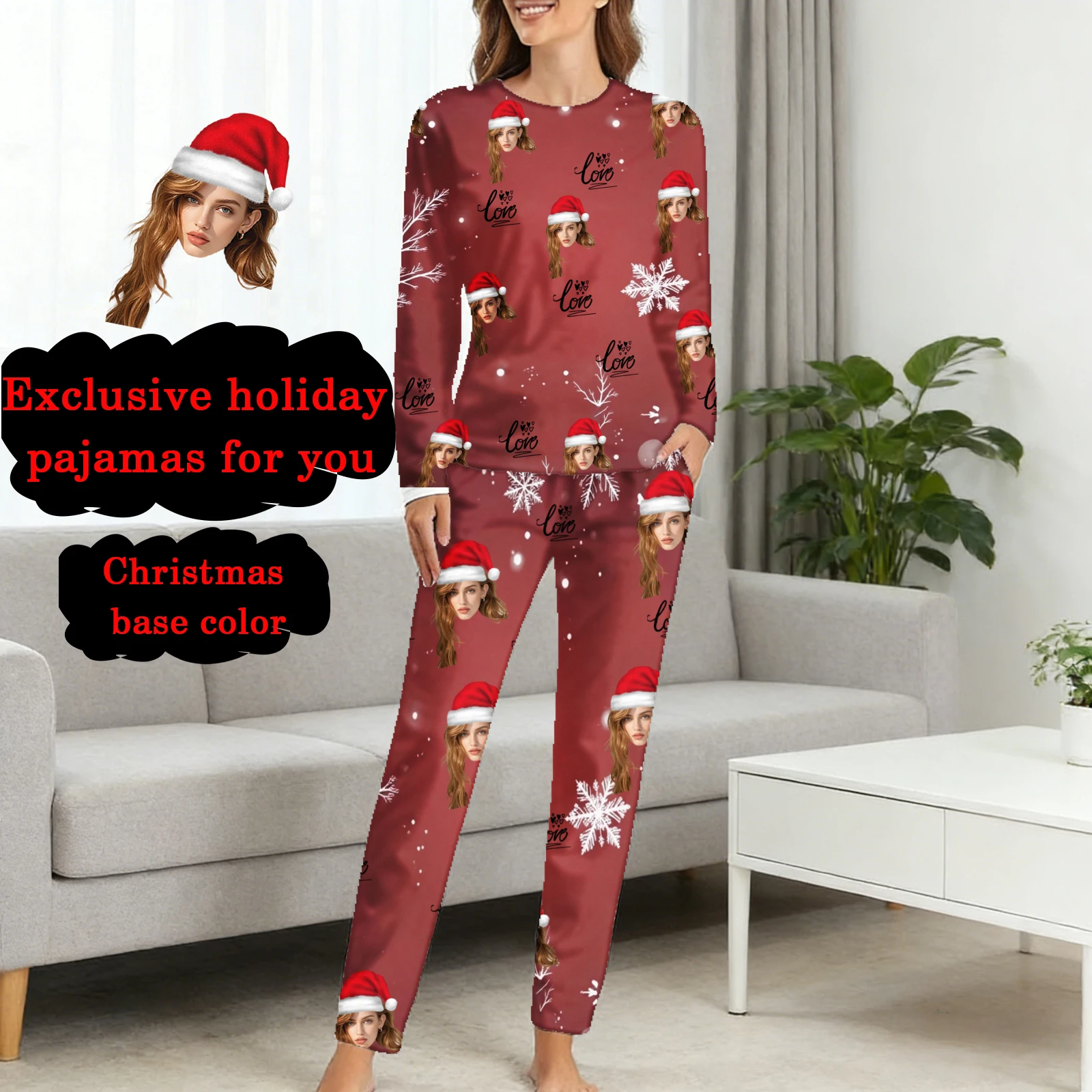 بيجامة وجه الحيوانات الأليفة المخصصة صورة شخصية مطابقة للعائلة PJs