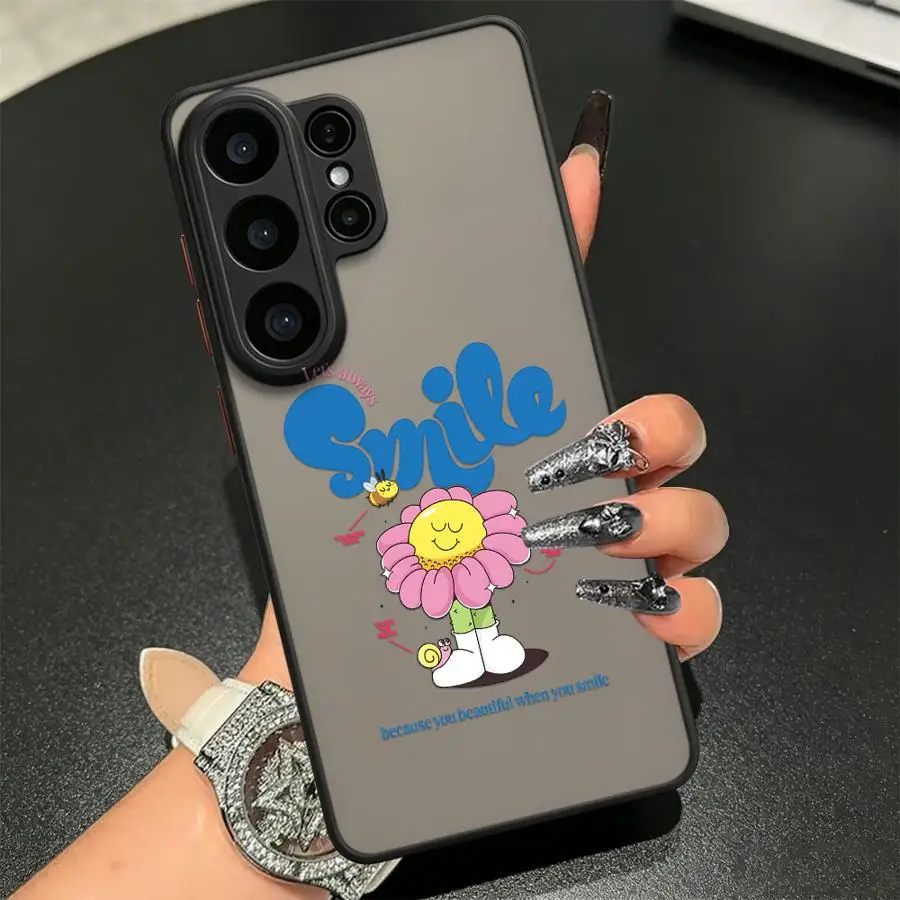 Smile Flower Funda Back Phone Cover Case for Samsung Galaxy S26 S23 FE S25 Ultra S22 S20 FE Note 20 Ultra 10+ S21 S24 Plus