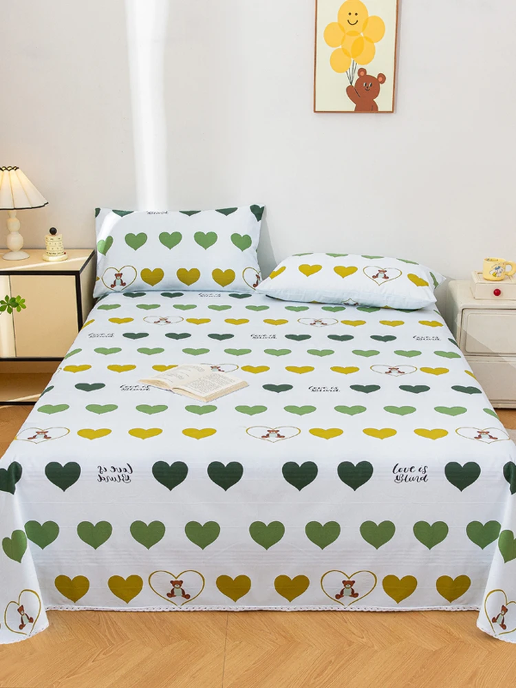 

Комплект постельного белья Hannian Original Cotton Old Rough Cloth Tee-Piece: летний, для двуспальной кровати, простыня и наволочка, из прочного льняного смесового материала