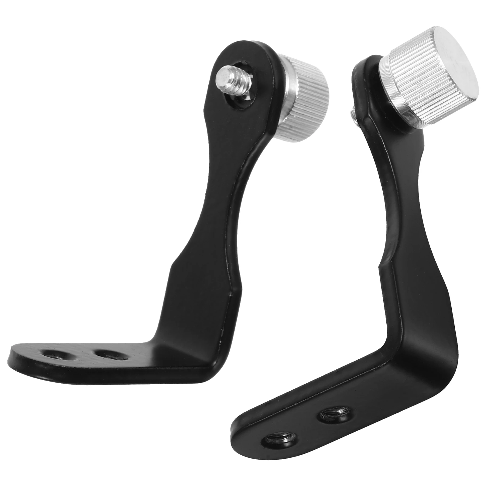 

2pcs Telescope Tripod Adapter Monocular Photography Stable Metal Mount Black Silver L Shaped Bracket Camping Hiking