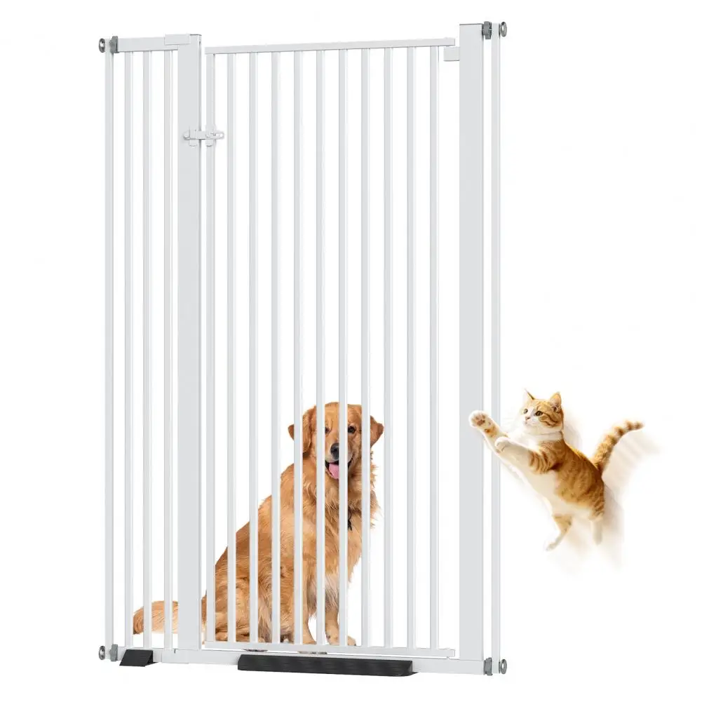 55 Inch Extra Tall Pressure Mounted Pet Gate, No Drill Safety Fence for Cats Dogs Stairs Doorway Hallway