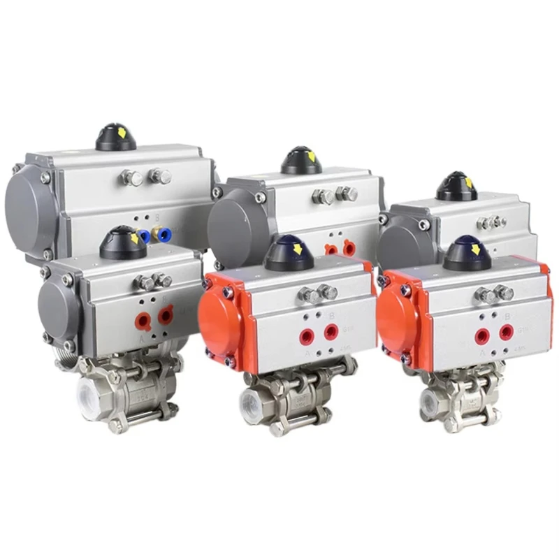 Internal thread interface 2-way double acting pneumatic ball valve actuator, solenoid valve