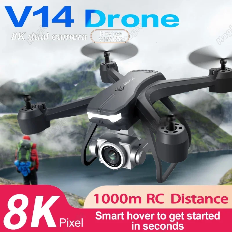 

Новый V14 Дрон 8K Профессиональный 1080P HD Двойные камеры WiFi FPV Дроны Удержание высоты RC Квадрокоптер Вертолет Дрон Игрушки Подарки для ребенка