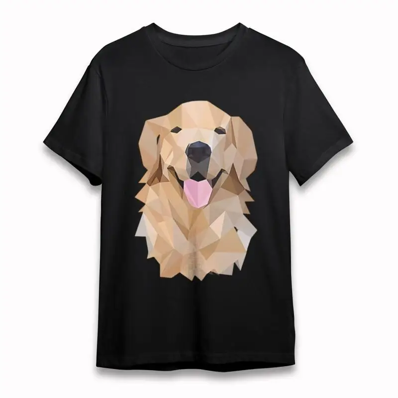 

Women'S Slight Stretch Classic T Shirt Low Poly Golden Retriever With Tongue