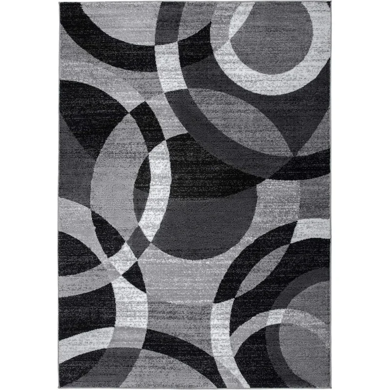 Contemporary Abstract Circles Perfect for high Traffic Areas of Your Living Room,Bedroom,Home Office,Kitchen Easy Cleaning