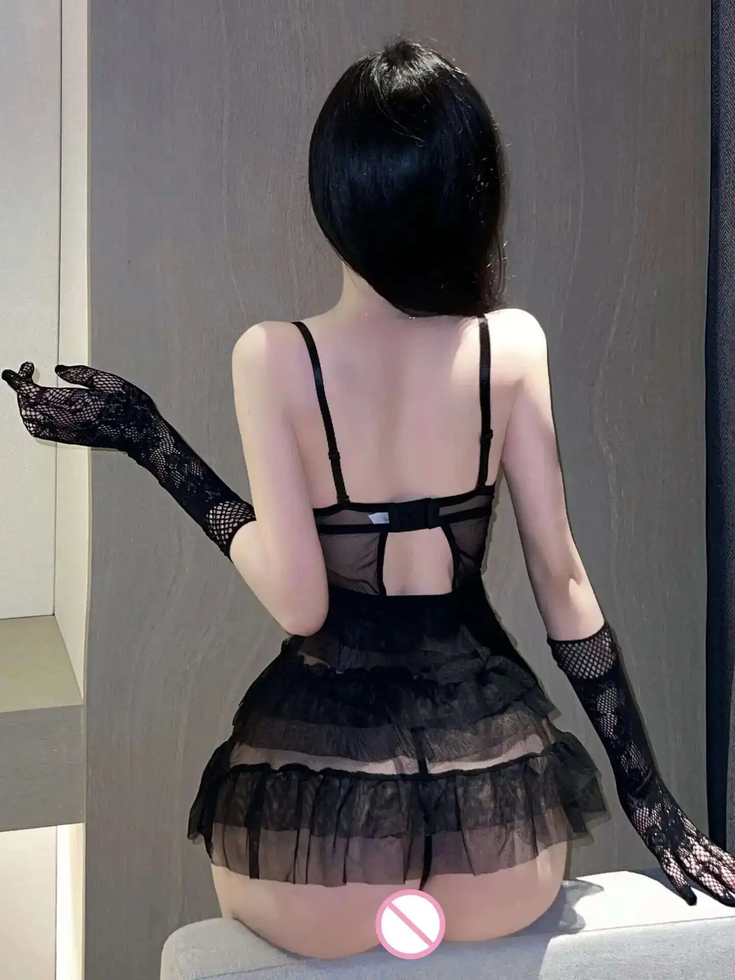 Womengaga lingerie malha sexy transparente malha renda doce sedutor inchado meia-noite charme vestido de dormir elegante i44t