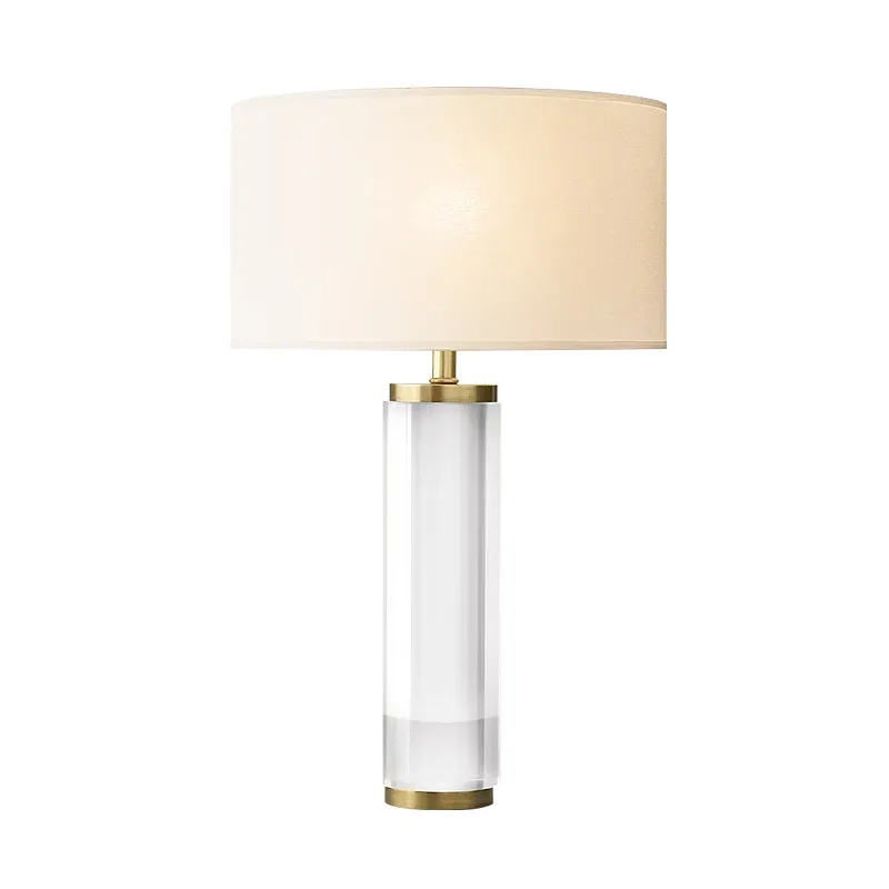 

All copper table lamp, high-end living room villa, decorative crystal, bedroom bedside lamp
