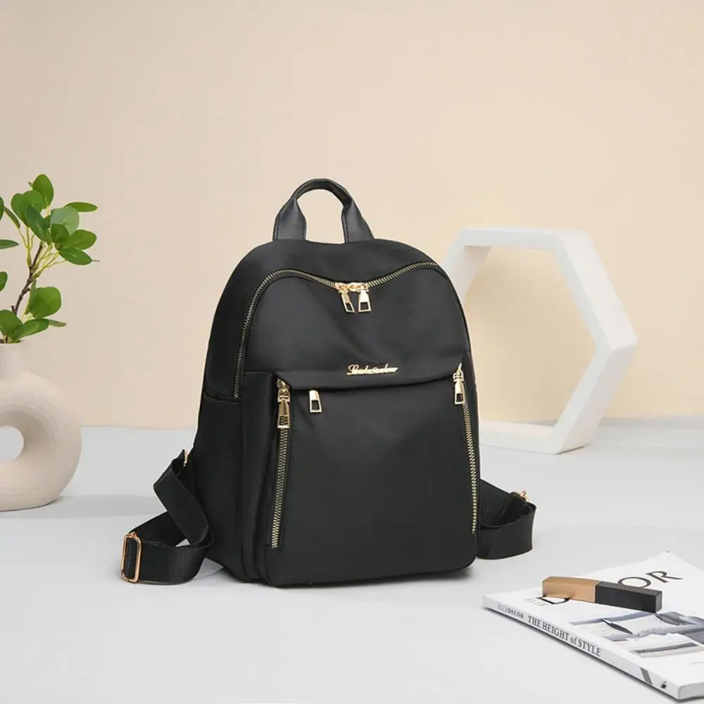 Simple Black Large Capacity Backpacks Women Travel Bag Solid Harajuku Student Schoolbag Oxford Backpack Unisex Bags