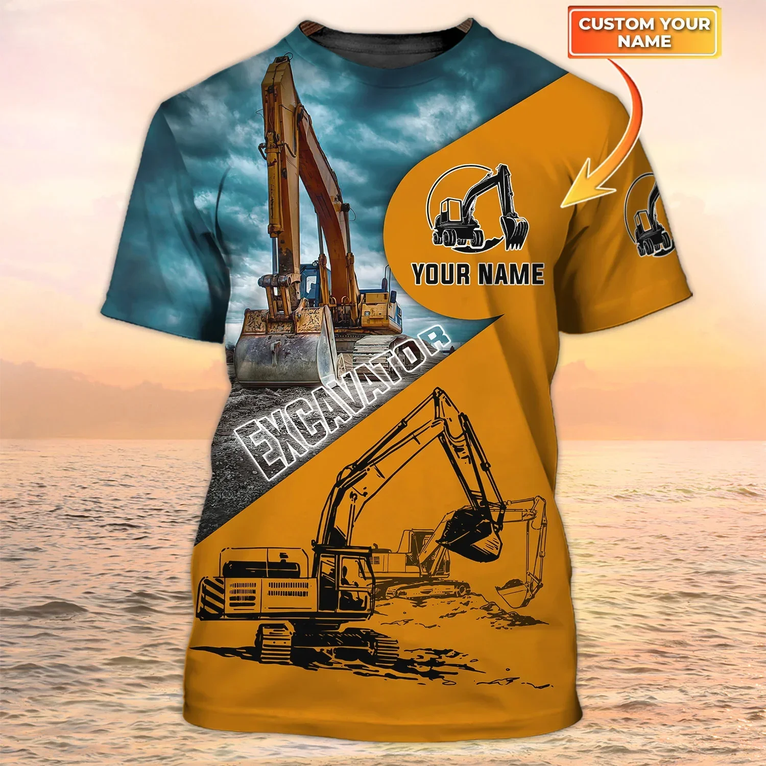 Excavator Operator Personalized Name Newest Summer Fashion Men\'s T-shirt 3D Printed t shirt Unisex Casual Harajuku Tshirt