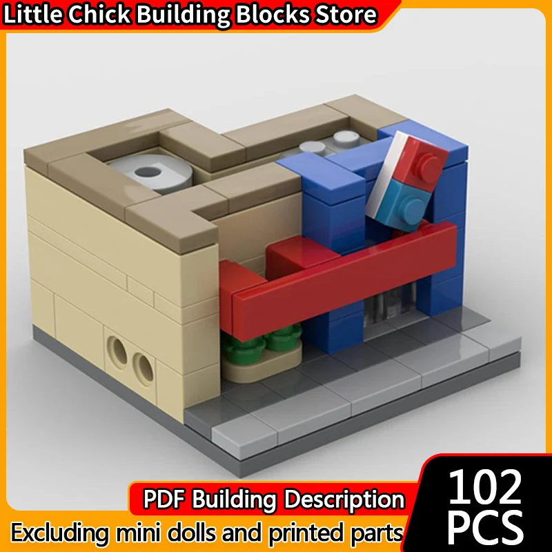 

City Street View Model MOC Building Bricks Pizza Restaurant Modular Technology Children Holiday Gifts Assemble Toys Suit