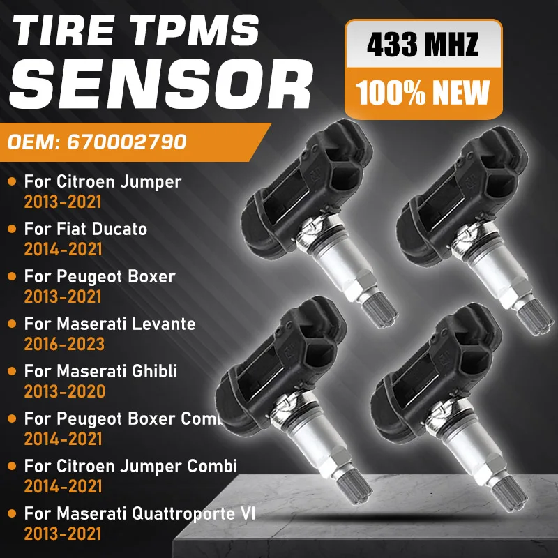 

Car Tire Pressure Sensor TPMS For Citroen Jumper Fiat Ducato Peugeot Boxer 2013-2021 Maserati Levante Maserati Ghibli 670002790