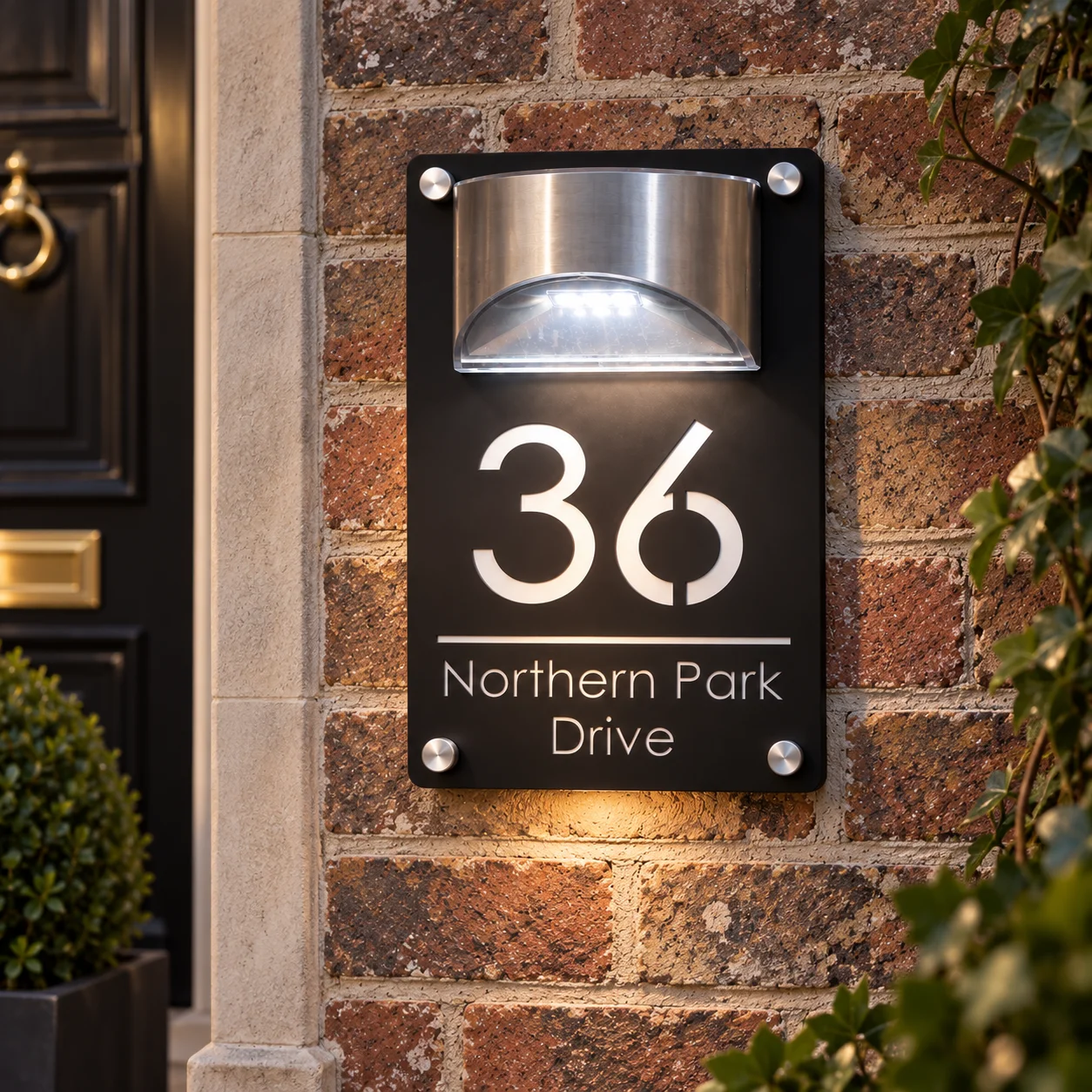 Personalized Solar 3D LED Light House Number Outdoor Sign Laser Cut Acrylic Address Plaque Wall Door Signs Home Decor Gift Plate