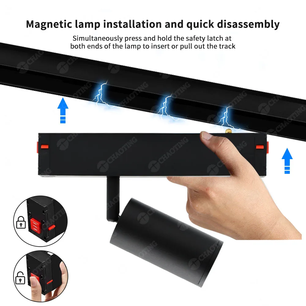 

Magnetic Rail Lighting System Focusable Rotatable COB Spot Light with Smart Control Interior Lighting 7 20 W LED Track Spotlight