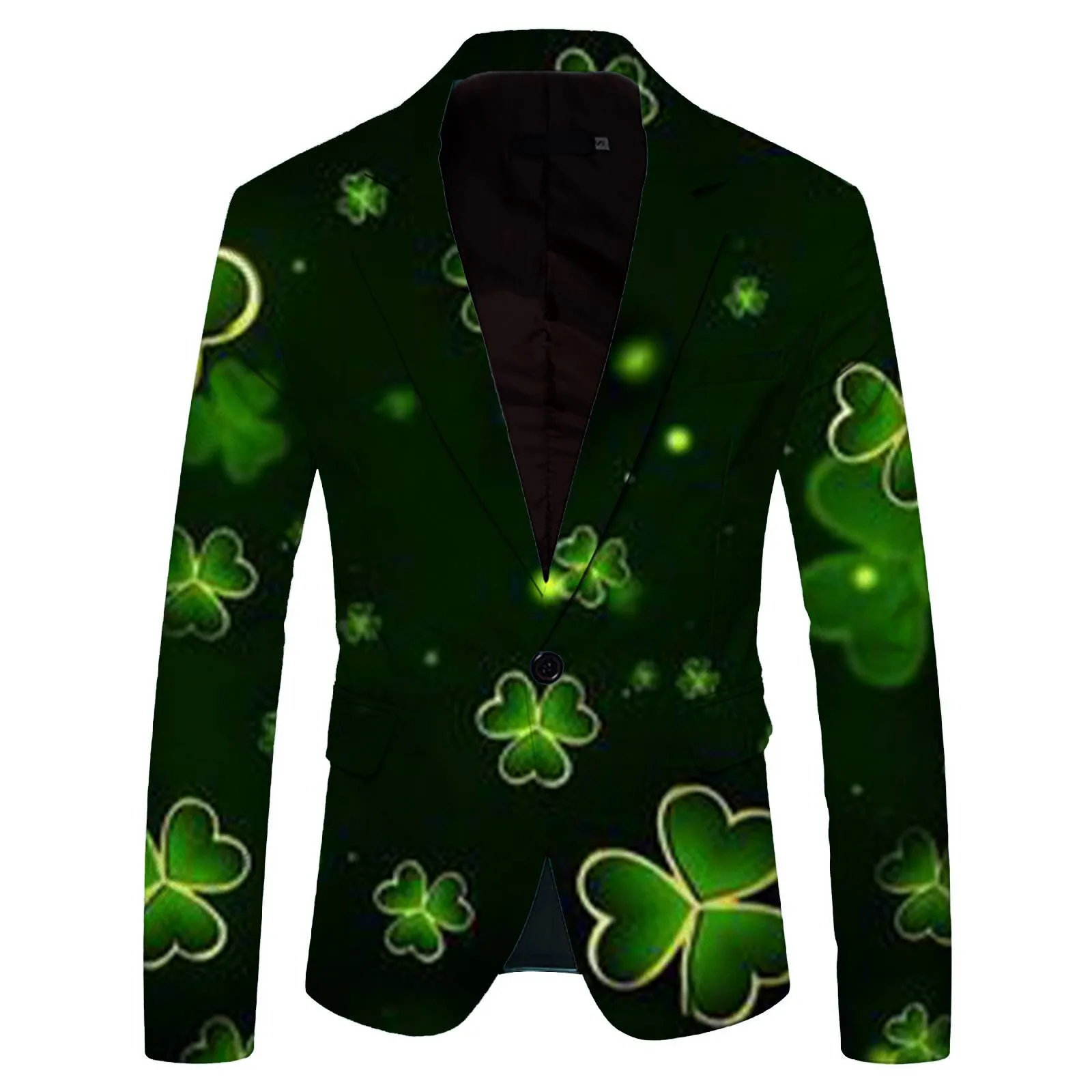 Men’S Shirts St Patricks Day Long Sleeved Lapel 3d Printed Fashion Personality Caot Jacket Luxury Suits Outerwear Groom