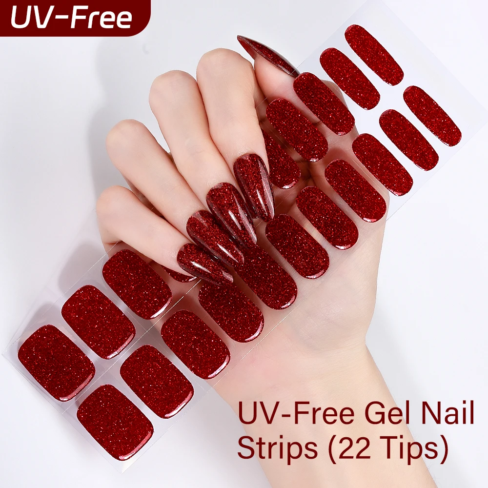 22Tips Full Cover Flower Nail Stickers Multi Color Self Adhesive Slider No Need UV Lamp Cured Nail Strips Press ON Nail Decal