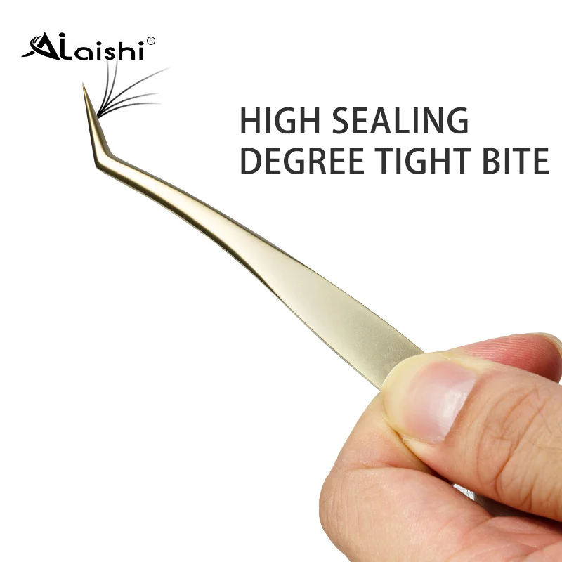 Ailaishi Hoge Precisie Wimper Extensie Accurate Pincet Roestvrij Staal 3d Clip Make-Up Tools Titaniumlegering Goud